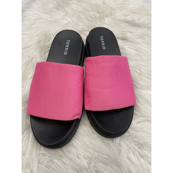 Torrid Chunky Platform Sandal Neon Hot Pink Women’s Size 9WW New‎ - Picture 2 of 9